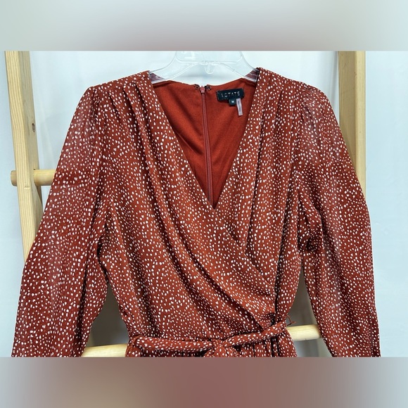 1. STATE Brown with white specks long chiffon sleeve romper size M. - Picture 4 of 14